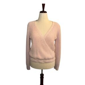 Abercrombie & fitch women’s pink faux wrap sweater sz m